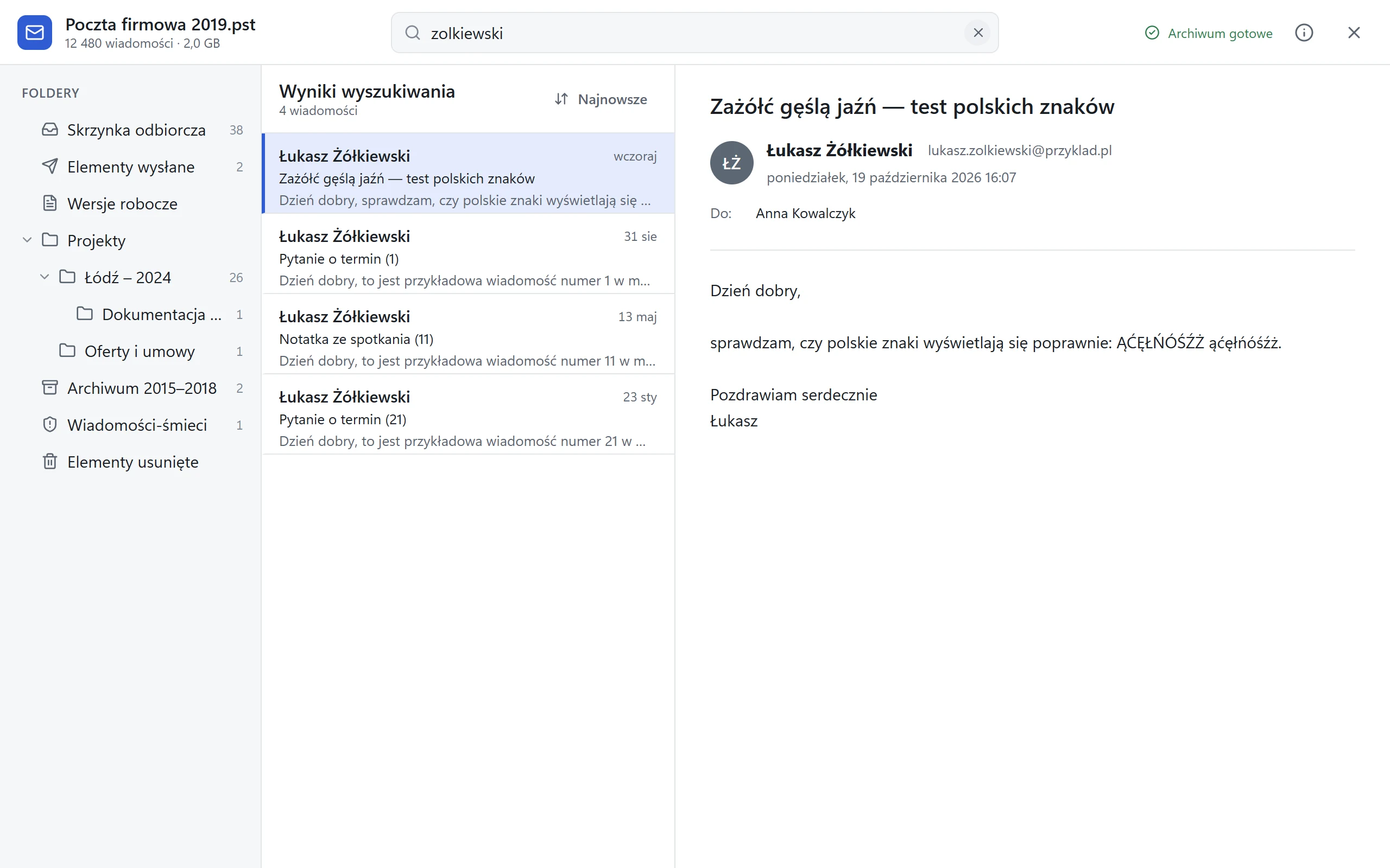 Wyniki wyszukiwania frazy zolkiewski — znalezione wiadomości od nadawcy Łukasz Żółkiewski